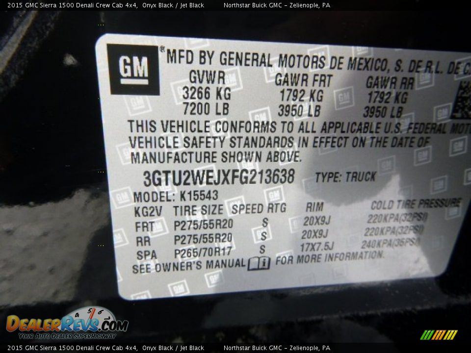 2015 GMC Sierra 1500 Denali Crew Cab 4x4 Onyx Black / Jet Black Photo #17