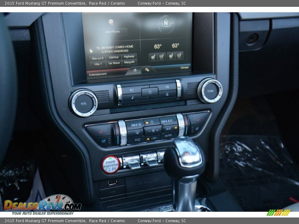 Controls of 2015 Ford Mustang GT Premium Convertible Photo #23