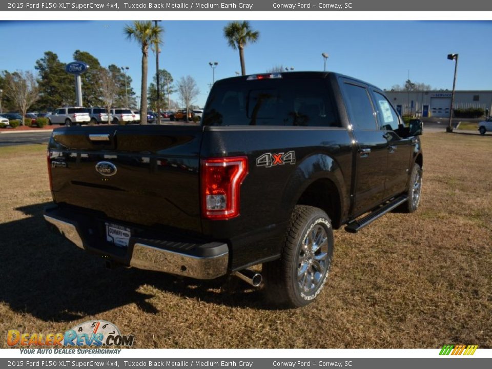 2015 Ford F150 XLT SuperCrew 4x4 Tuxedo Black Metallic / Medium Earth Gray Photo #5