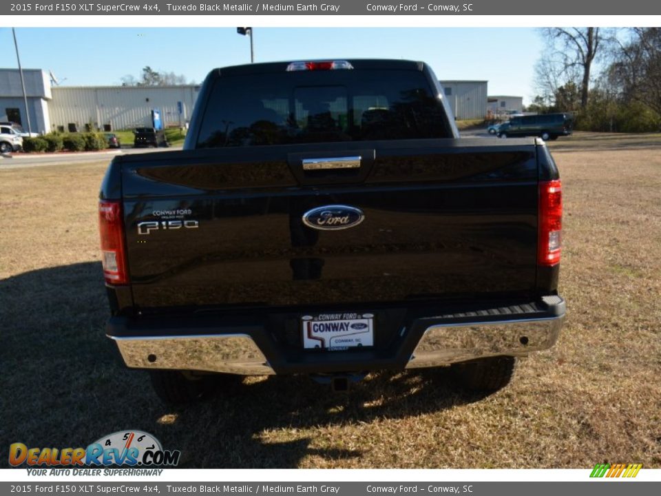 2015 Ford F150 XLT SuperCrew 4x4 Tuxedo Black Metallic / Medium Earth Gray Photo #7