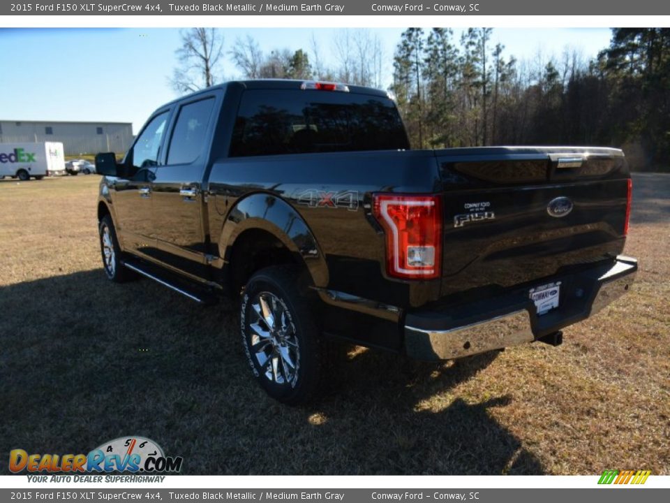 2015 Ford F150 XLT SuperCrew 4x4 Tuxedo Black Metallic / Medium Earth Gray Photo #8