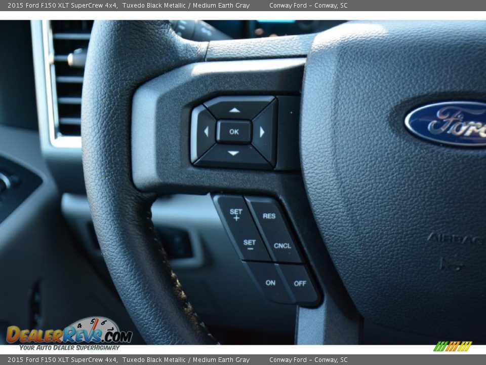 2015 Ford F150 XLT SuperCrew 4x4 Tuxedo Black Metallic / Medium Earth Gray Photo #23