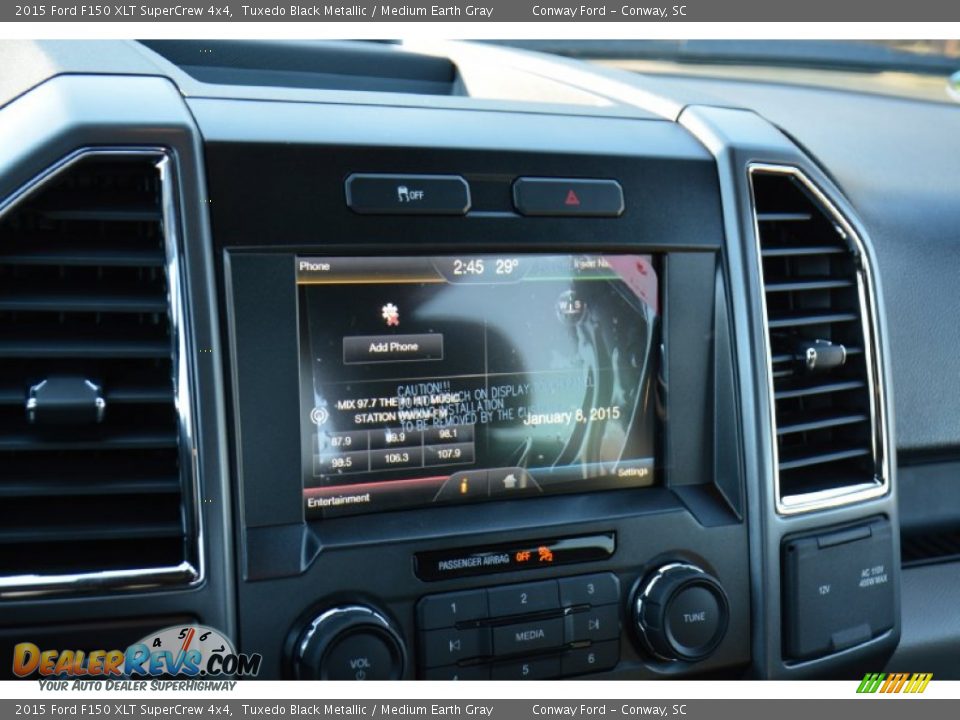 2015 Ford F150 XLT SuperCrew 4x4 Tuxedo Black Metallic / Medium Earth Gray Photo #26