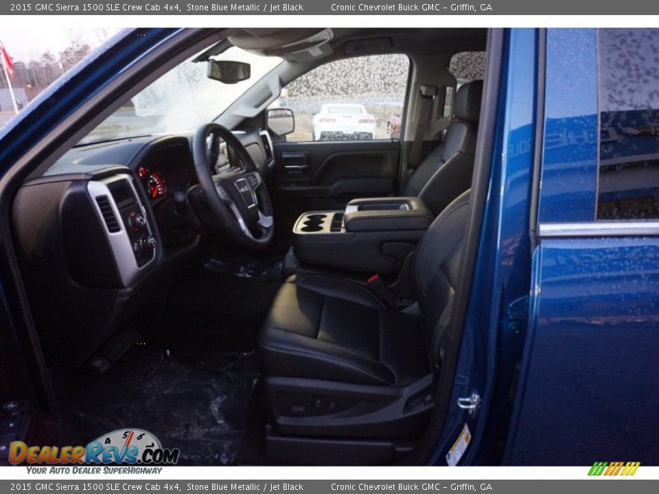 2015 GMC Sierra 1500 SLE Crew Cab 4x4 Stone Blue Metallic / Jet Black Photo #8