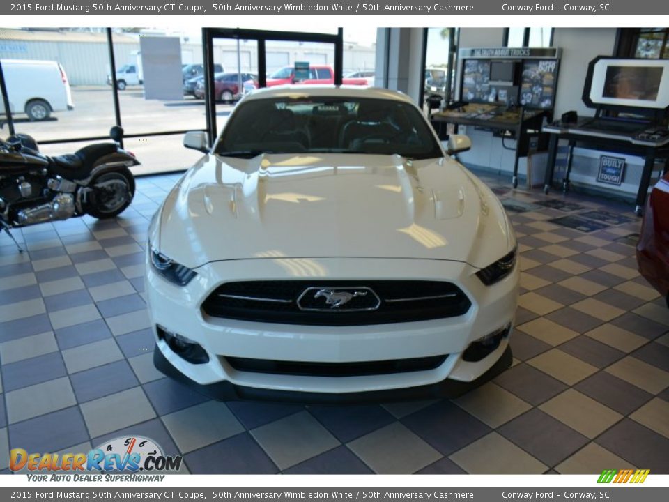 2015 Ford Mustang 50th Anniversary GT Coupe 50th Anniversary Wimbledon White / 50th Anniversary Cashmere Photo #2