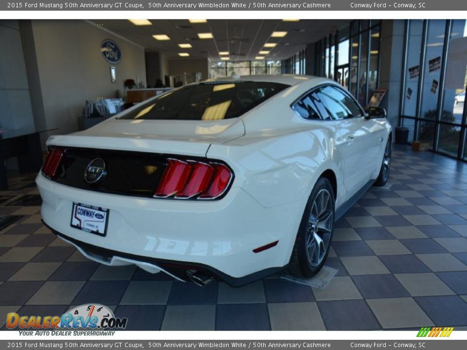 2015 Ford Mustang 50th Anniversary GT Coupe 50th Anniversary Wimbledon White / 50th Anniversary Cashmere Photo #5