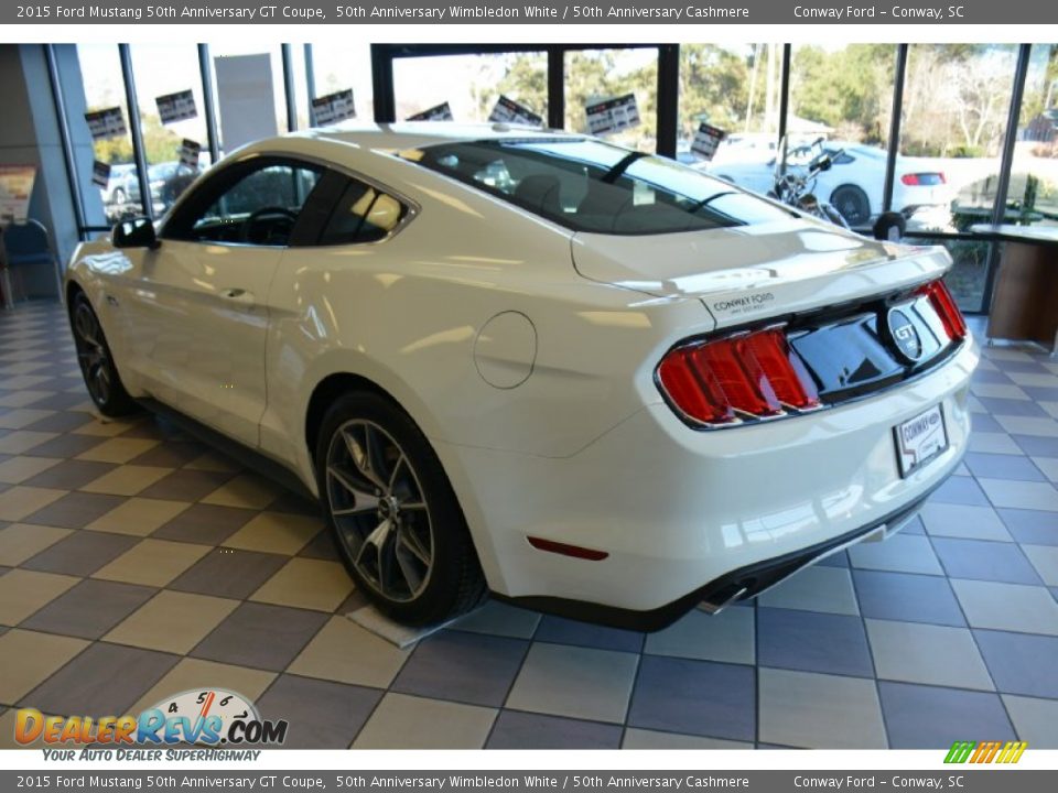 2015 Ford Mustang 50th Anniversary GT Coupe 50th Anniversary Wimbledon White / 50th Anniversary Cashmere Photo #7