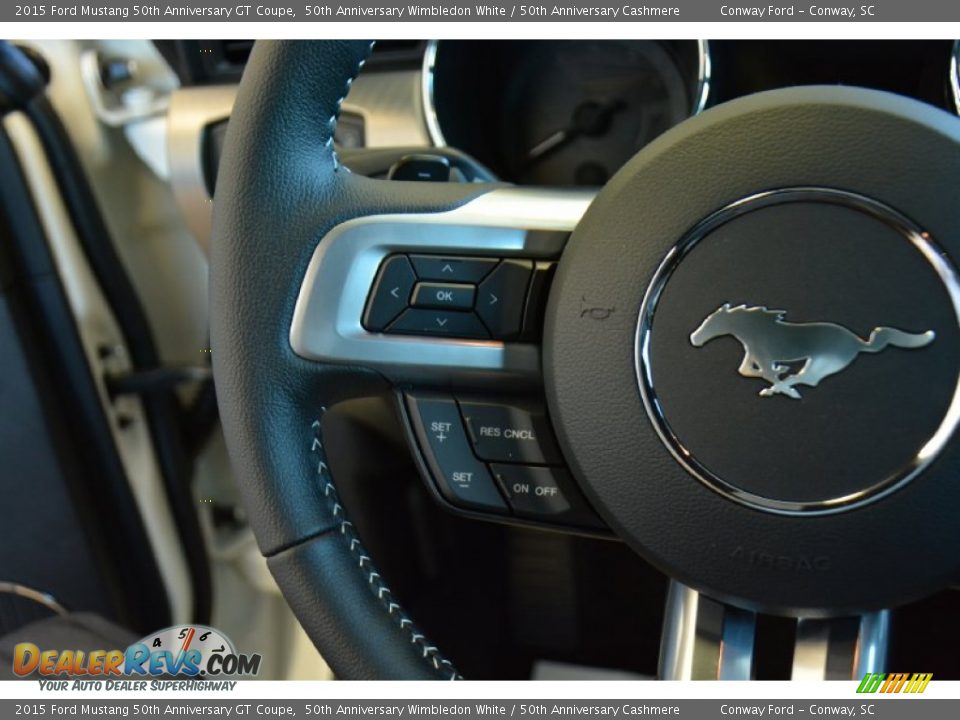 2015 Ford Mustang 50th Anniversary GT Coupe 50th Anniversary Wimbledon White / 50th Anniversary Cashmere Photo #18