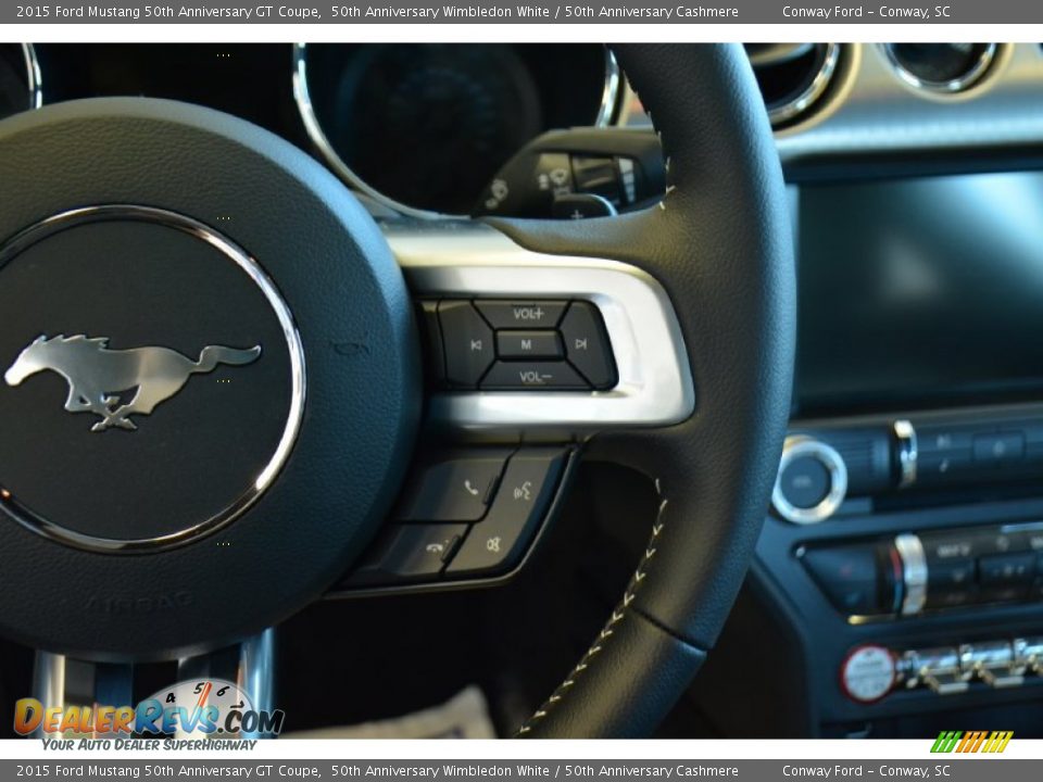 2015 Ford Mustang 50th Anniversary GT Coupe 50th Anniversary Wimbledon White / 50th Anniversary Cashmere Photo #19