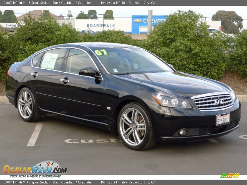 2007 Infiniti M 45 Sport Sedan Black Obsidian / Graphite Photo #1