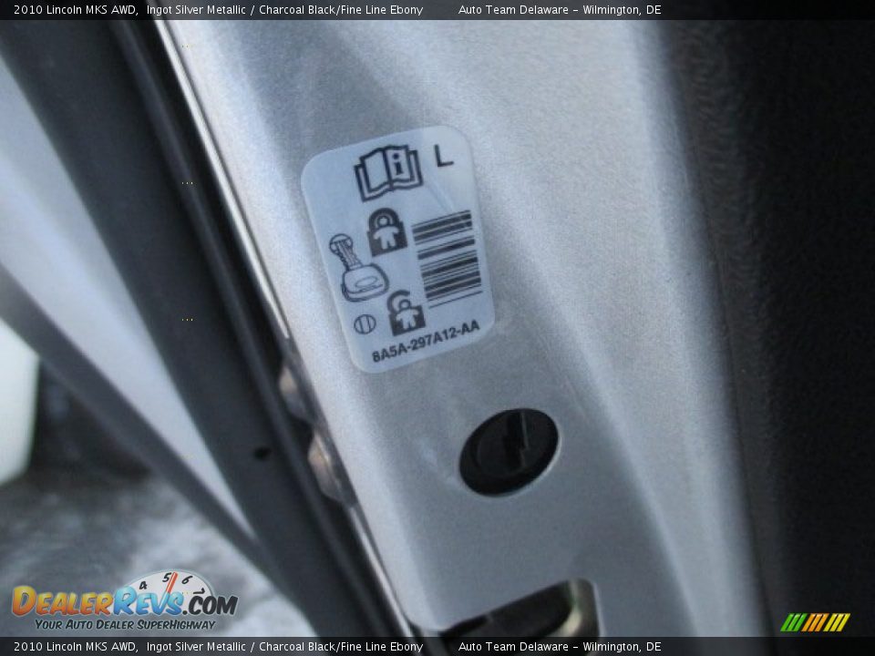 2010 Lincoln MKS AWD Ingot Silver Metallic / Charcoal Black/Fine Line Ebony Photo #27