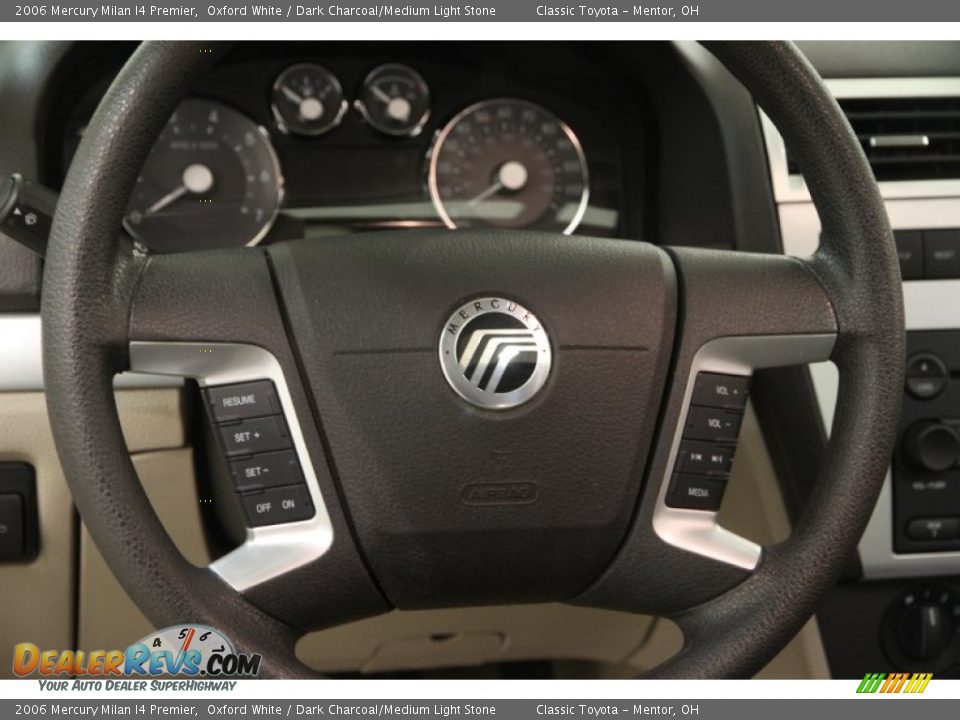 2006 Mercury Milan I4 Premier Oxford White / Dark Charcoal/Medium Light Stone Photo #6