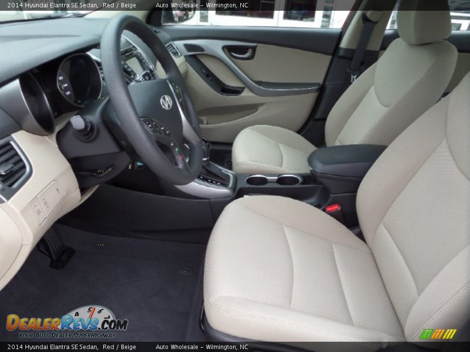 2014 Hyundai Elantra SE Sedan Red / Beige Photo #11