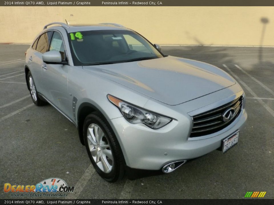 2014 Infiniti QX70 AWD Liquid Platinum / Graphite Photo #1