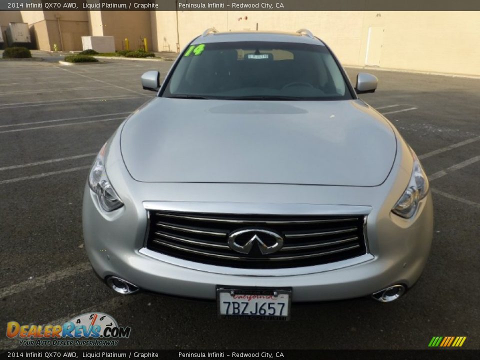 2014 Infiniti QX70 AWD Liquid Platinum / Graphite Photo #2