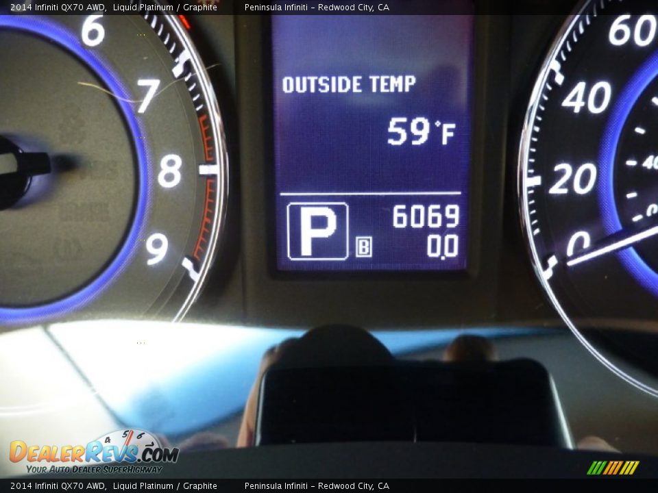 2014 Infiniti QX70 AWD Liquid Platinum / Graphite Photo #9