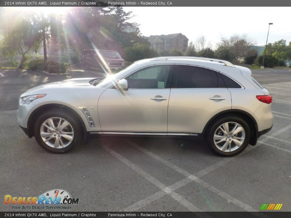 2014 Infiniti QX70 AWD Liquid Platinum / Graphite Photo #11