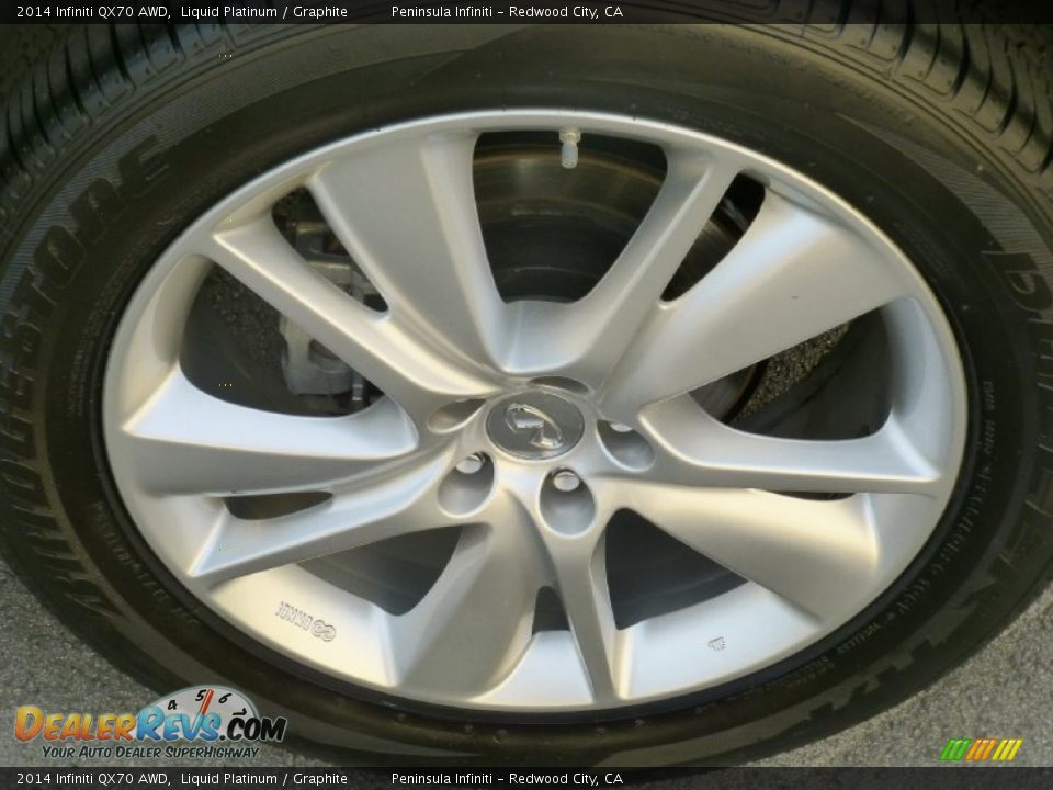 2014 Infiniti QX70 AWD Liquid Platinum / Graphite Photo #17