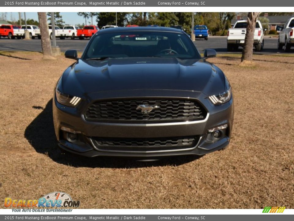 2015 Ford Mustang EcoBoost Premium Coupe Magnetic Metallic / Dark Saddle Photo #2