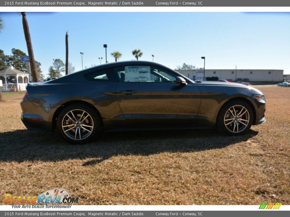 2015 Ford Mustang EcoBoost Premium Coupe Magnetic Metallic / Dark Saddle Photo #4