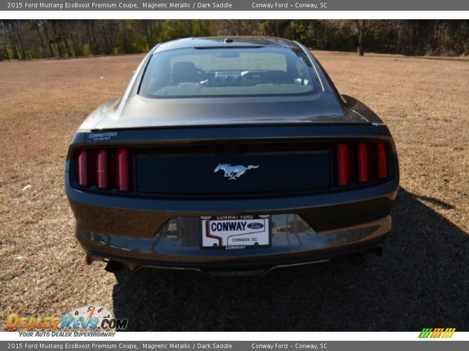 2015 Ford Mustang EcoBoost Premium Coupe Magnetic Metallic / Dark Saddle Photo #6