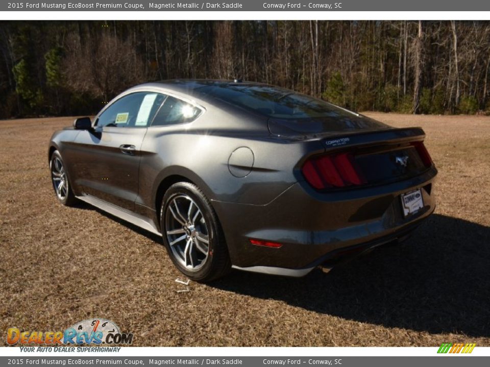 2015 Ford Mustang EcoBoost Premium Coupe Magnetic Metallic / Dark Saddle Photo #7