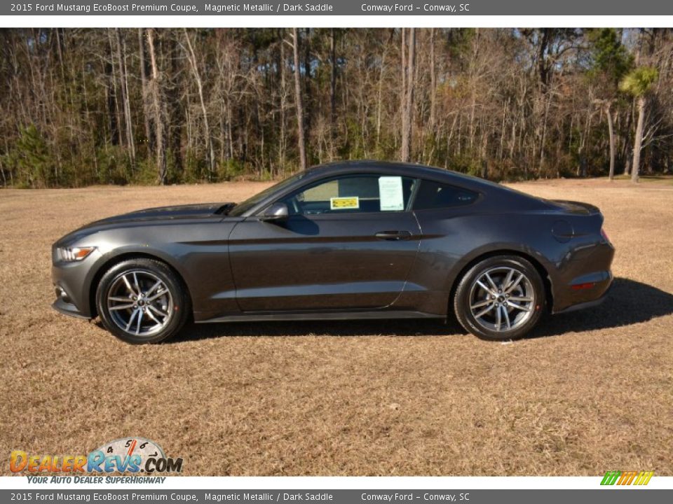 2015 Ford Mustang EcoBoost Premium Coupe Magnetic Metallic / Dark Saddle Photo #8