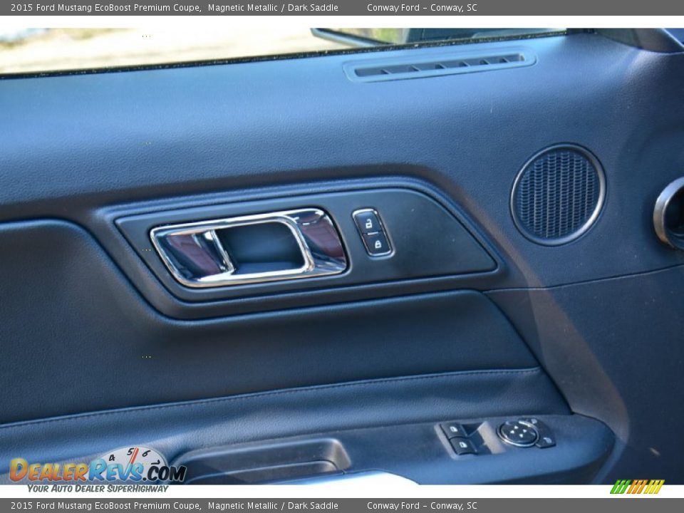 2015 Ford Mustang EcoBoost Premium Coupe Magnetic Metallic / Dark Saddle Photo #16