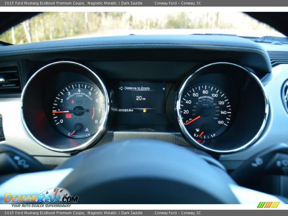 2015 Ford Mustang EcoBoost Premium Coupe Magnetic Metallic / Dark Saddle Photo #18