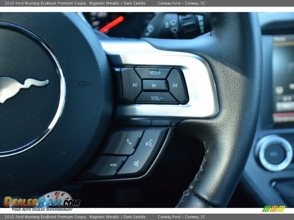 2015 Ford Mustang EcoBoost Premium Coupe Magnetic Metallic / Dark Saddle Photo #20