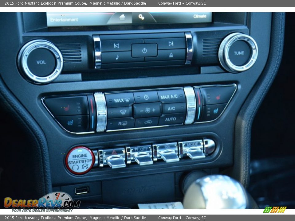 2015 Ford Mustang EcoBoost Premium Coupe Magnetic Metallic / Dark Saddle Photo #24