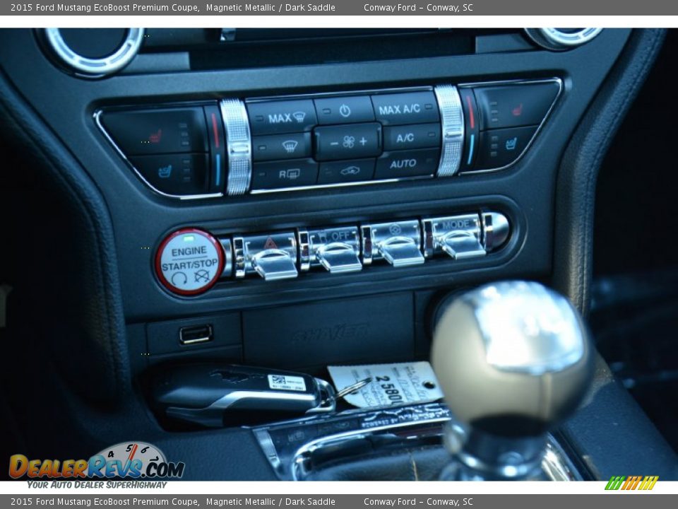 2015 Ford Mustang EcoBoost Premium Coupe Magnetic Metallic / Dark Saddle Photo #25