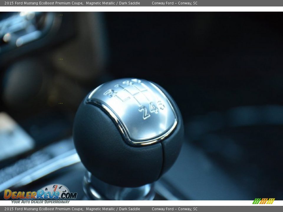 2015 Ford Mustang EcoBoost Premium Coupe Magnetic Metallic / Dark Saddle Photo #26
