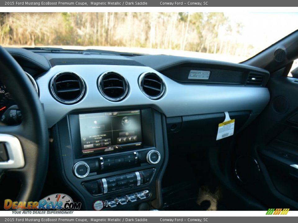 2015 Ford Mustang EcoBoost Premium Coupe Magnetic Metallic / Dark Saddle Photo #28