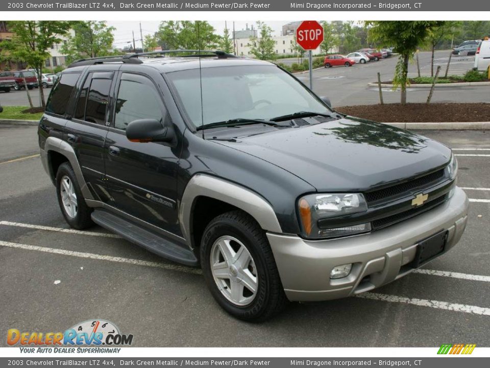 2003 Chevrolet TrailBlazer LTZ 4x4 Dark Green Metallic / Medium Pewter/Dark Pewter Photo #3