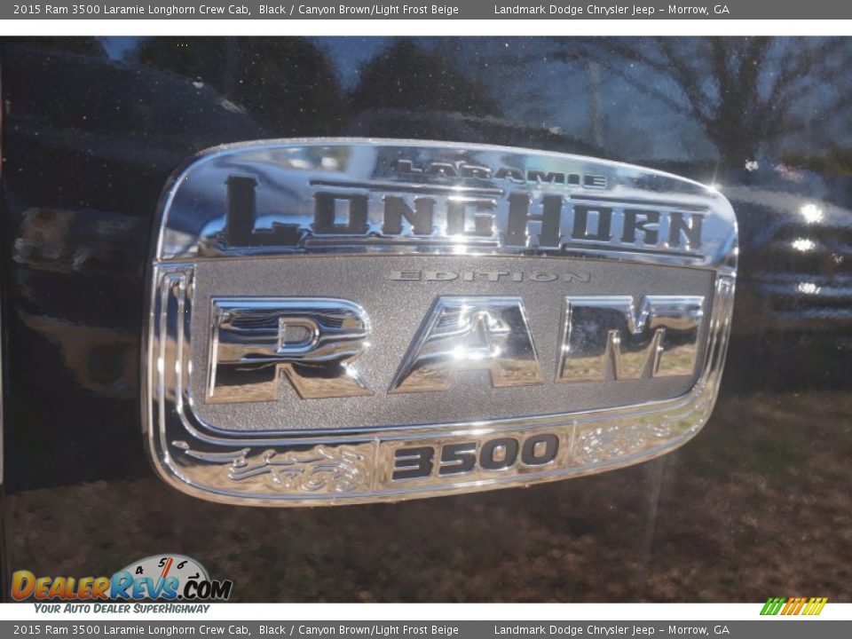 2015 Ram 3500 Laramie Longhorn Crew Cab Black / Canyon Brown/Light Frost Beige Photo #5
