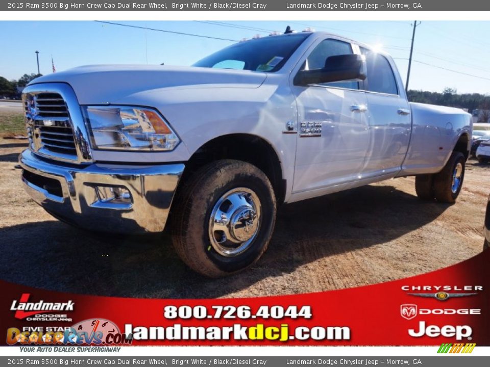 2015 Ram 3500 Big Horn Crew Cab Dual Rear Wheel Bright White / Black/Diesel Gray Photo #1