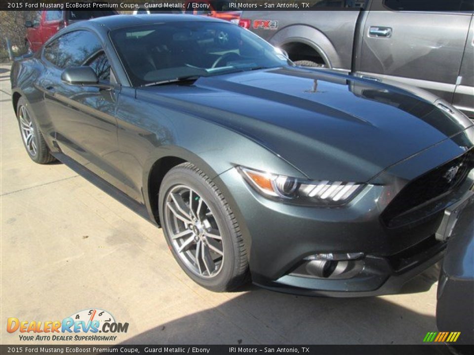 2015 Ford Mustang EcoBoost Premium Coupe Guard Metallic / Ebony Photo #1