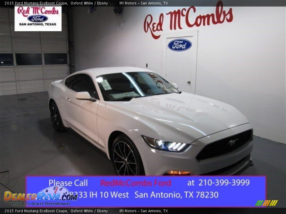 2015 Ford Mustang EcoBoost Coupe Oxford White / Ebony Photo #1