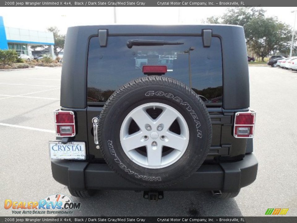 2008 Jeep Wrangler Unlimited X 4x4 Black / Dark Slate Gray/Med Slate Gray Photo #8