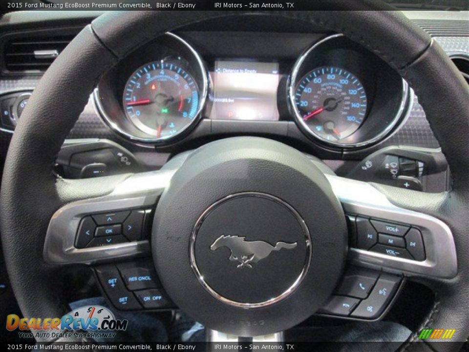 2015 Ford Mustang EcoBoost Premium Convertible Black / Ebony Photo #15