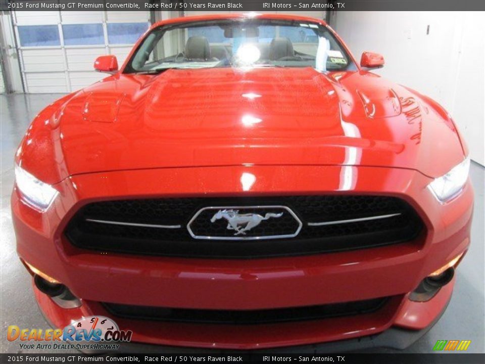 2015 Ford Mustang GT Premium Convertible Race Red / 50 Years Raven Black Photo #2