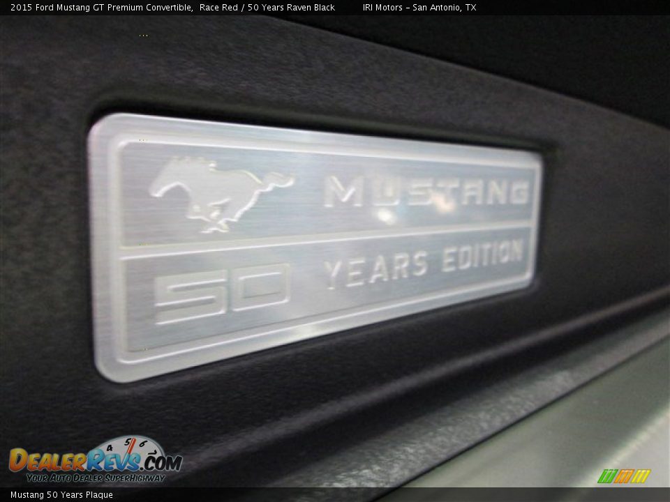 Mustang 50 Years Plaque - 2015 Ford Mustang