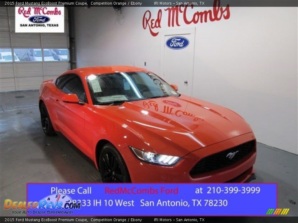2015 Ford Mustang EcoBoost Premium Coupe Competition Orange / Ebony Photo #1