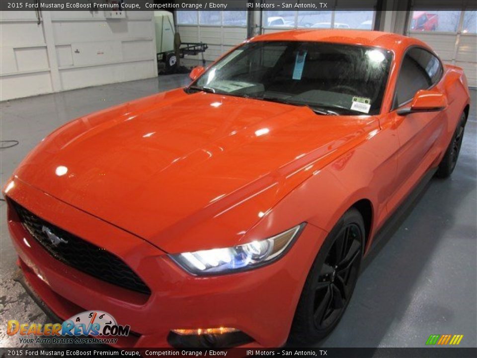 2015 Ford Mustang EcoBoost Premium Coupe Competition Orange / Ebony Photo #3