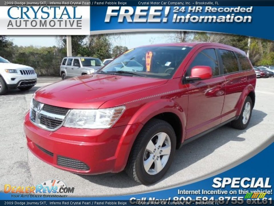 2009 Dodge Journey SXT Inferno Red Crystal Pearl / Pastel Pebble Beige Photo #1