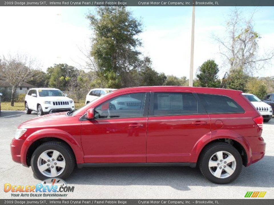 2009 Dodge Journey SXT Inferno Red Crystal Pearl / Pastel Pebble Beige Photo #2