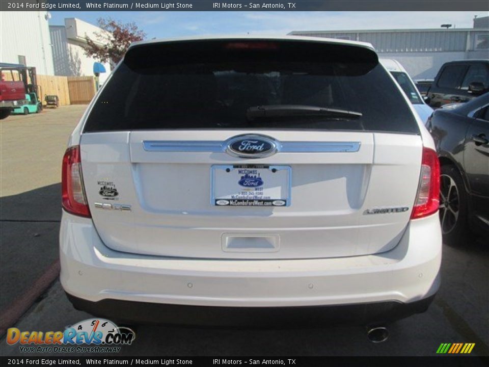 2014 Ford Edge Limited White Platinum / Medium Light Stone Photo #7