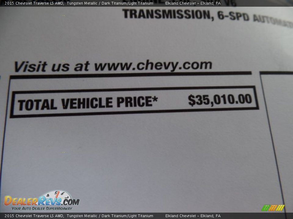 2015 Chevrolet Traverse LS AWD Tungsten Metallic / Dark Titanium/Light Titanium Photo #14