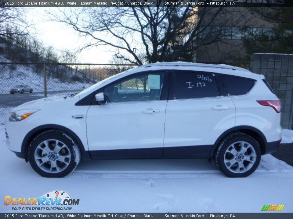 2015 Ford Escape Titanium 4WD White Platinum Metallic Tri-Coat / Charcoal Black Photo #4